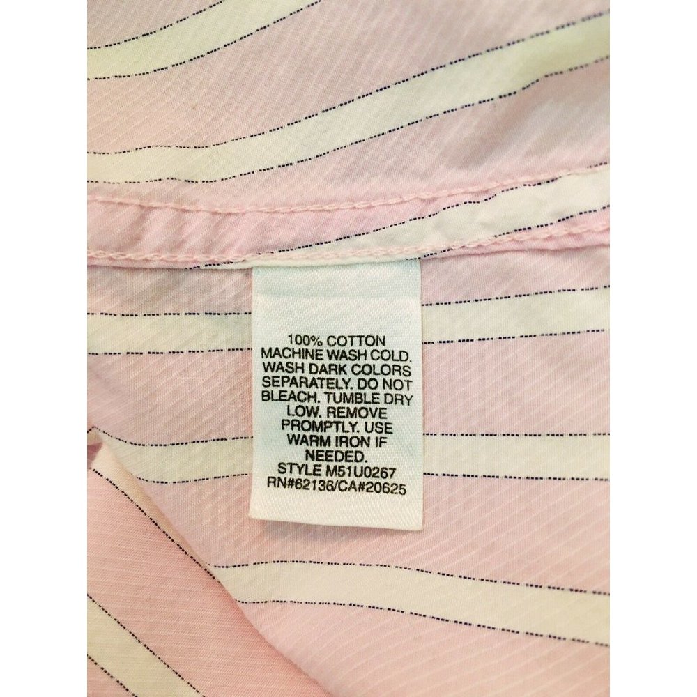 Vintage GUESS Men's Pink Striped Button-Down Dress Shirt Size XL/XXL - Picture 10 of 10